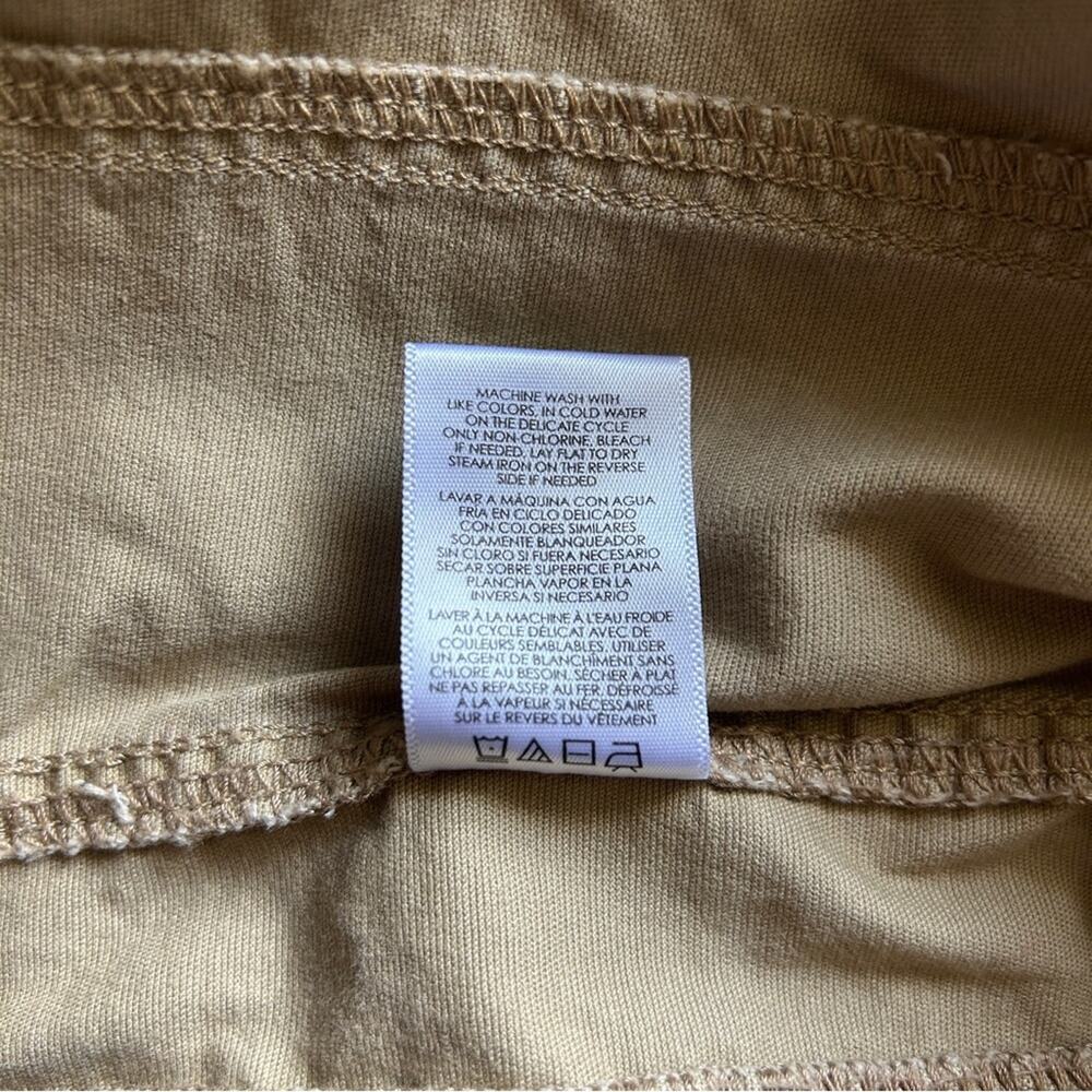CAbi Camel Tan Button Down Peplum Stretch Fitted Military Jacket Coat Size Small - Picture 9 of 9